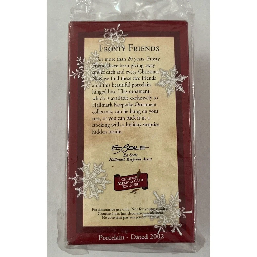 Hallmark 2002 Frosty Friends, Club Edition Collectible Hinged Box Ornament - New